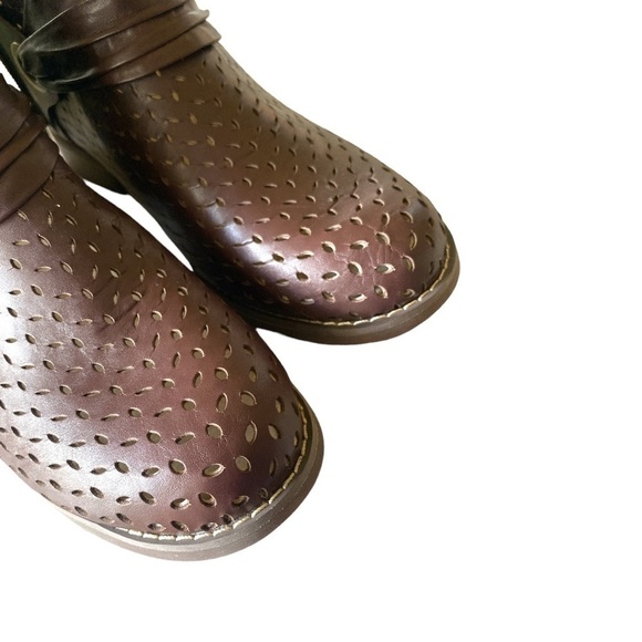 SPENCO Western Perforated Leather Ankle Booties Pricilla 9D, Bro… Gorpcore - Picture 4 of 11